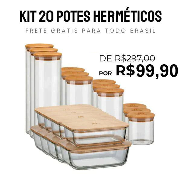 20 Potes Herméticos à Prova de Vazamentos - Compre 10 Leve 20